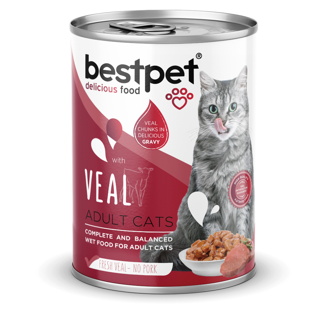 Bestpet Yetişkin Kediler İçin, Taze Geyik Parça Etli Ve Soslu Yaş Mama 400 gr 1
